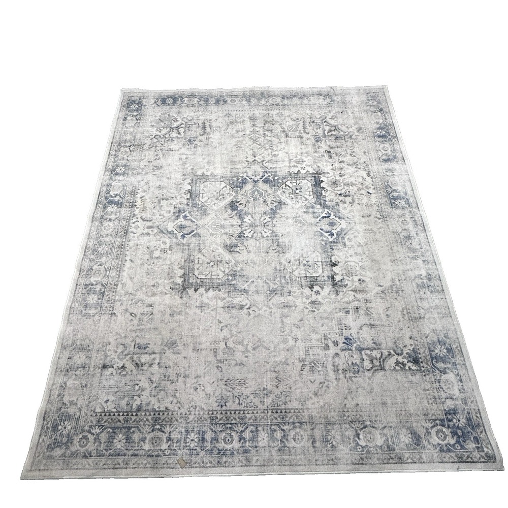 Ruggable Kamran Blue Quartz Rug 8' X 10' Washable Gray Blue 8 x 10 8x10 Preppy